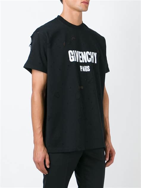 givenchy shirt black|Givenchy distressed t shirt.